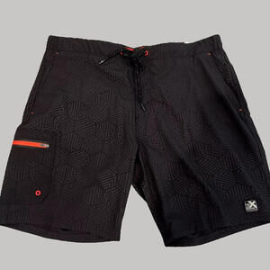 NWT ZeroXposur Mens Swim Trunks Stretch Fabric Comfort Lined 50+ UVP Size XL Blk